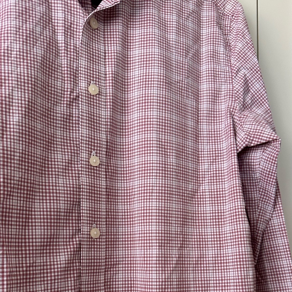 UNTUCKit Beckman Red Plaid Slim Fit Button Down, Size Small - Picture 8 of 11